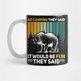 Camping in the forest is exciting Mug